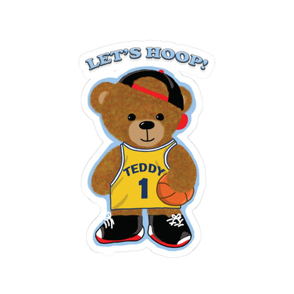 Playful Teddy Bear Kiss-Cut Stickers | Fun Laptop Decals, Cute Gifts for Kids, Basketball Decor, Nursery Wall Art, Sports Party Favors