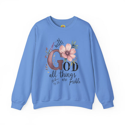 God Inspirational Crewneck Sweatshirt - Faith Gift, Cozy Pullover, Religious Apparel, Motivation Sweatshirt, Christian Clothing