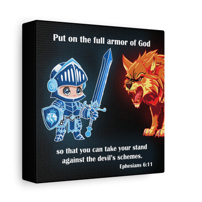 Knight and Wolf Canvas Art, Kid's Room Decor, Motivational Wall Art, Adventure Theme, Gamer Gift