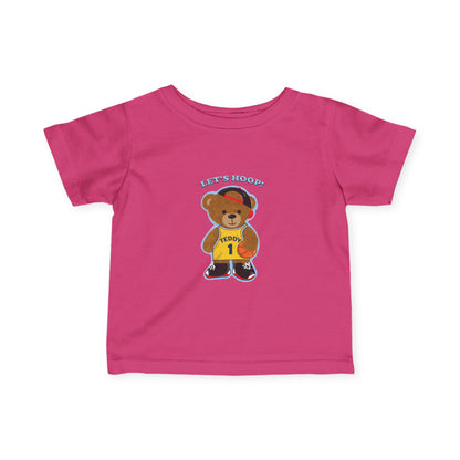 Basketball Bear Infant Tee, Cute Baby Shirt, Toddler Sports T-Shirt, Baby Shower Gift, Playful Kids Apparel