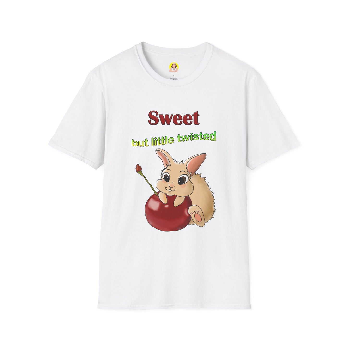 Cute Bunny with Cherry Unisex Softstyle T-Shirt - Perfect for Animal Lovers