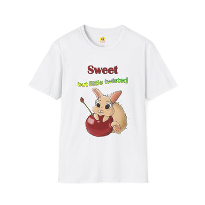 Cute Bunny with Cherry Unisex Softstyle T-Shirt - Perfect for Animal Lovers