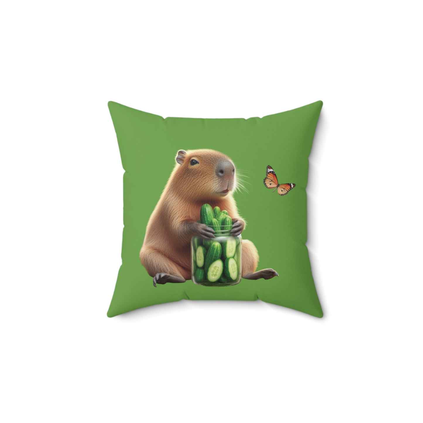 Cute Capybara Cucumber Square Pillow – Cozy Home Decor