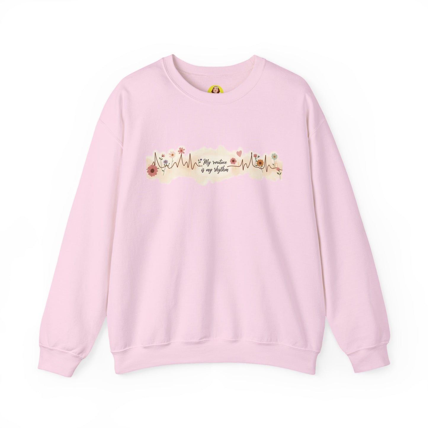 Floral Heartbeat Crewneck Sweatshirt - Cozy Gift for Music Lovers, Unisex Sweatshirt for Birthdays, Valentine's Day, Self-Care