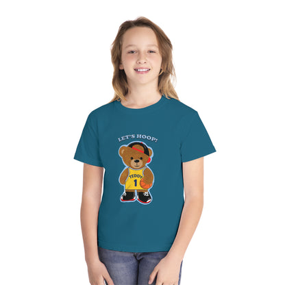 Youth Tee - Basketball Teddy Bear Design