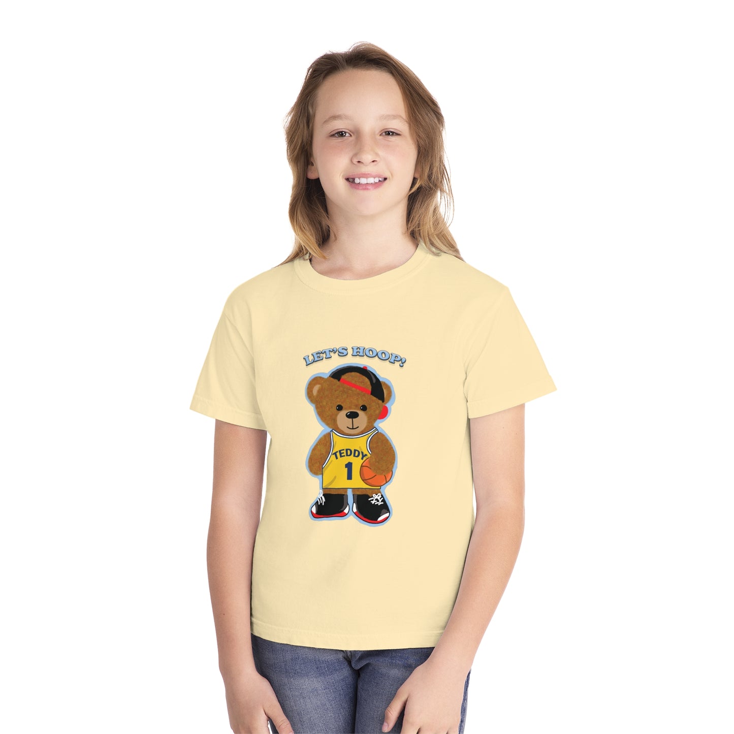 Youth Tee - Basketball Teddy Bear Design