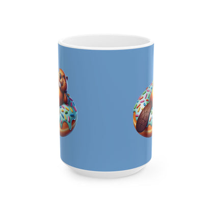 Cute Cartoon Bear Donut Ceramic Mug | Fun Gift for Animal Lovers