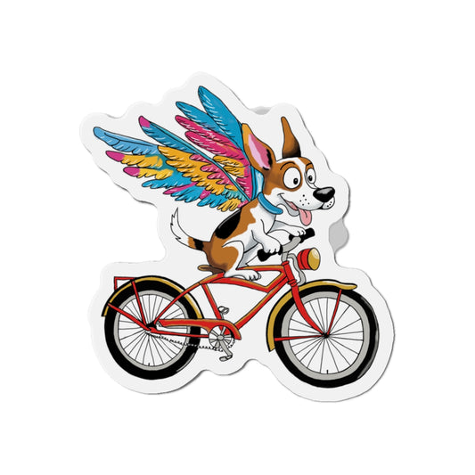 Whimsical Dog Magnet with Wings, Cute Animal Decor, Fun Gift for Dog Lovers, Colorful Refrigerator Magnet, Pet Gift Idea