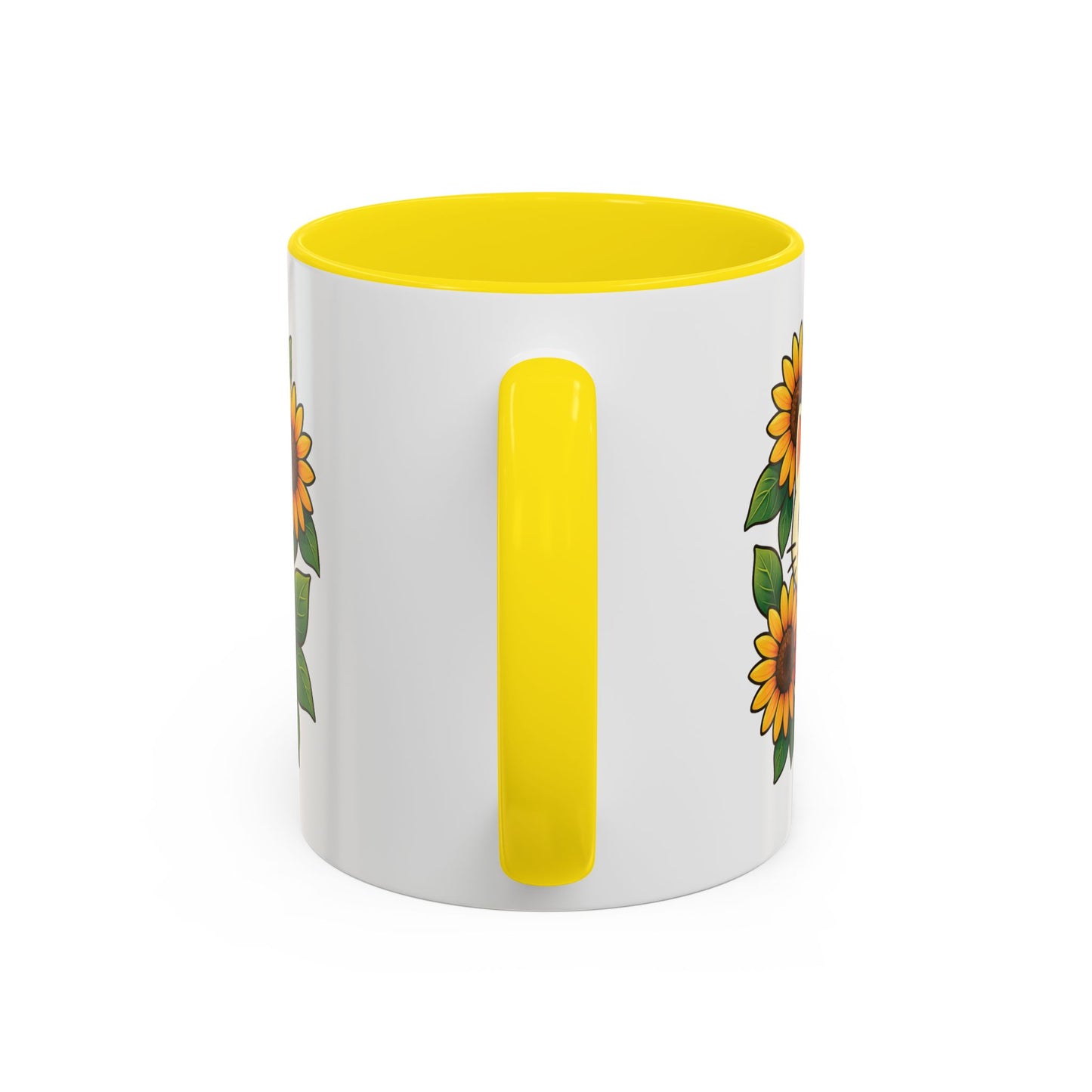Cute Cat Floral Accent Coffee Mug - Kitty Lover Gift, Tea Cup, Home Decor, Anime Inspired, Coffee Lover Gift