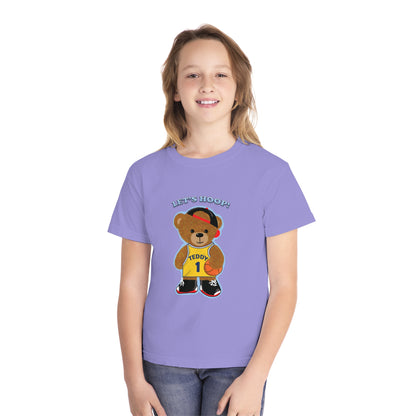 Youth Tee - Basketball Teddy Bear Design