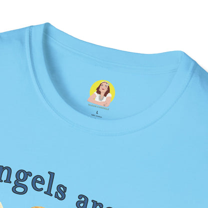 Angel Themed Unisex Softstyle T-Shirt, Cute Gift for Friends, Inspirational Tee, Birthday Gift, Comfort Wear
