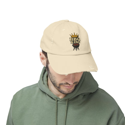 BBQ King Unisex Distressed Cap | Perfect for Grill Masters, Outdoor Gatherings, Summer Parties, Father's Day Gift, Stylish Headwear