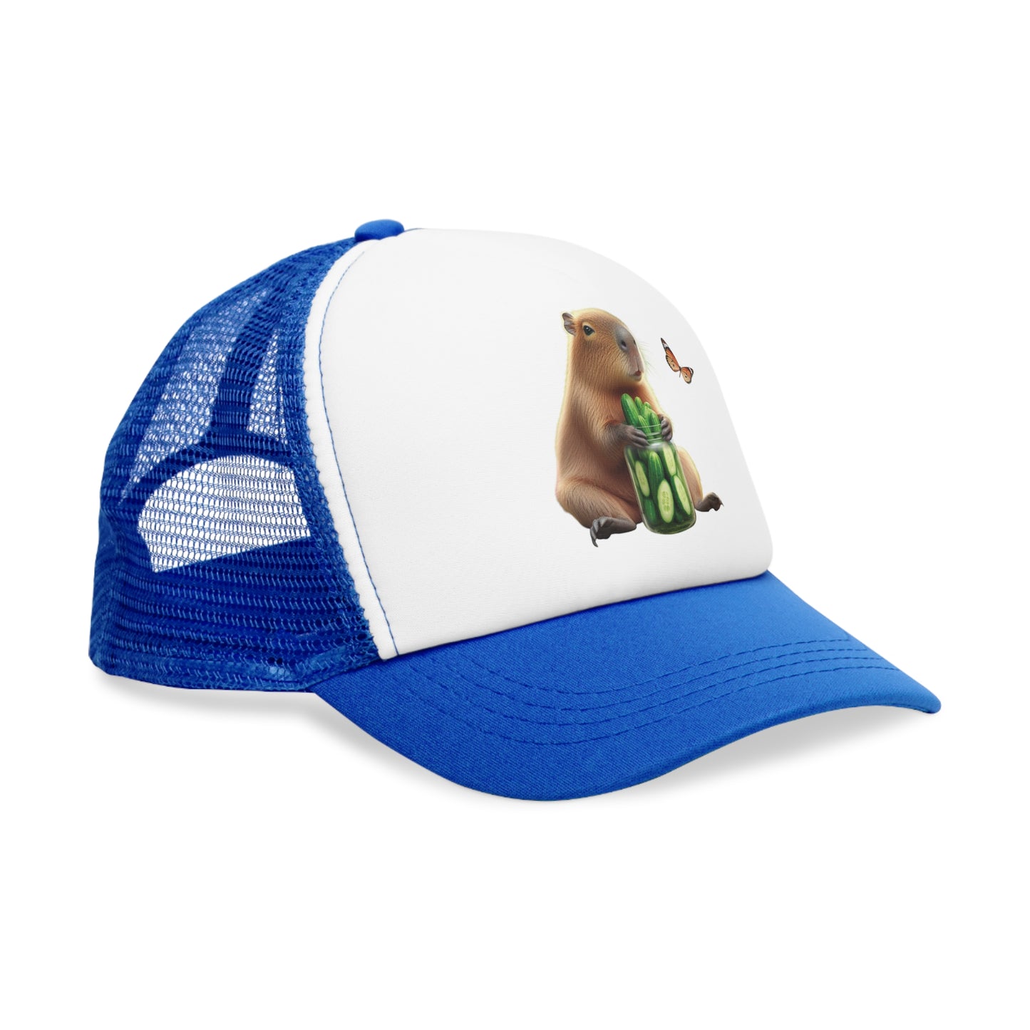 Mesh Cap - Capybara with Cucumber Jar Design