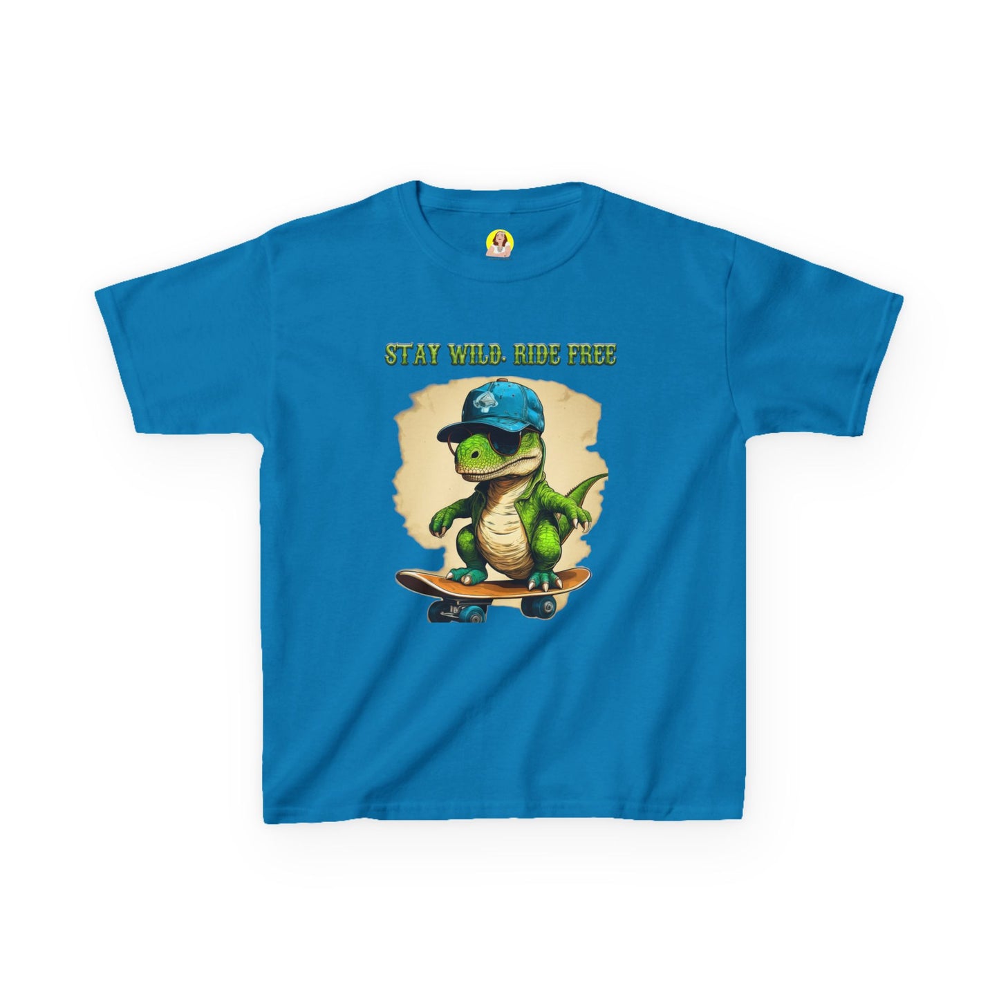 Kids Graphic Tee with Dinosaur Design, Stay Wild, Fun T-Shirt for Boys, Youth Apparel, Gift for Birthdays, Playdate Wear, Casual Style