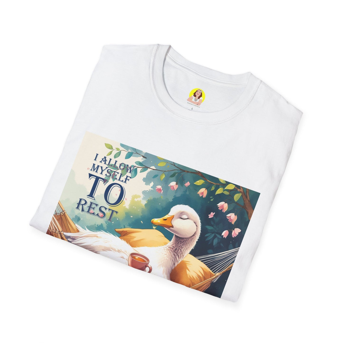 Relaxing Duck Unisex T-Shirt, Nature Lover Tee, Cozy Gift for Friends, Mother's Day Present, Unique Rest Quote Tee, Fall Apparel