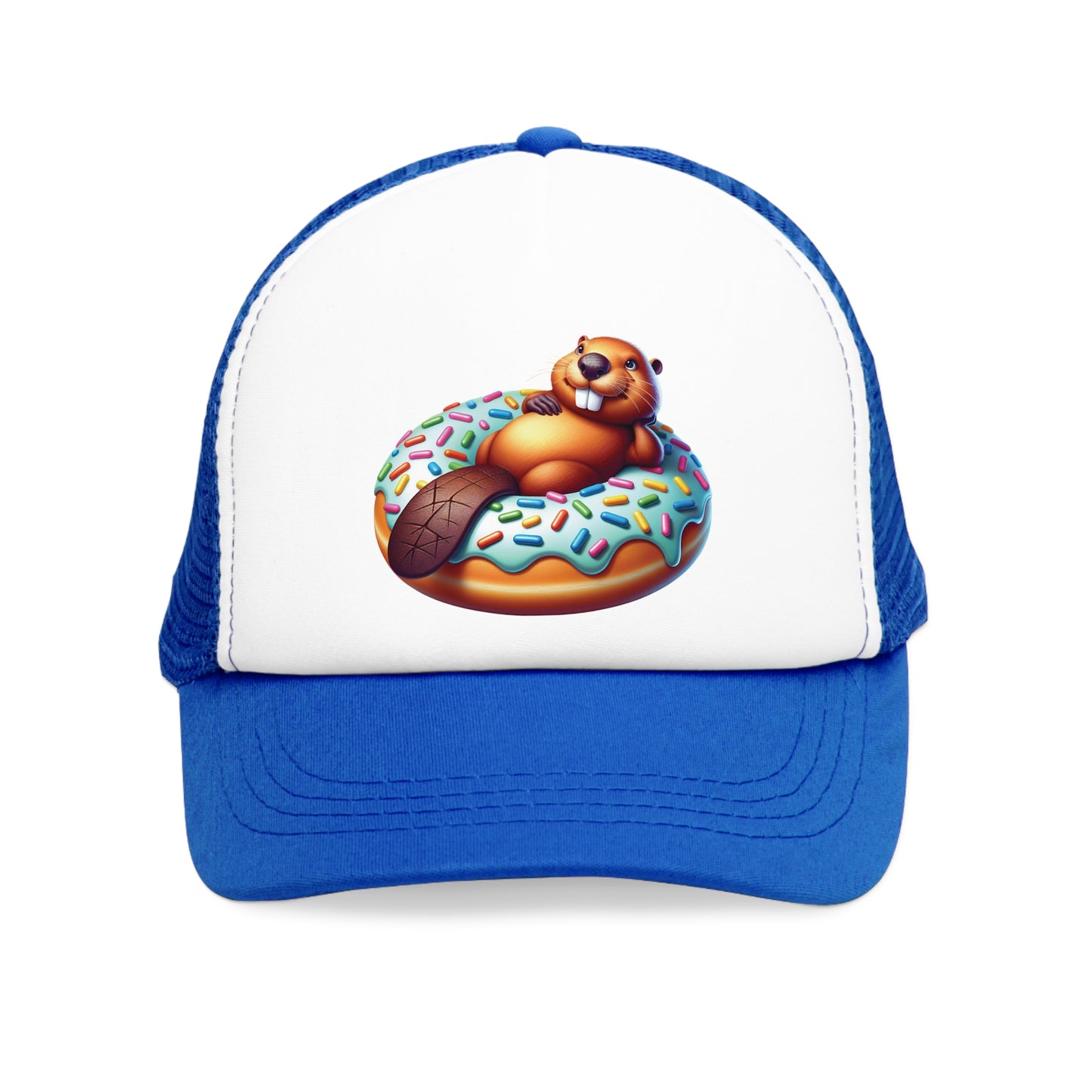 Mesh Cap - Beaver Laying on a Donut