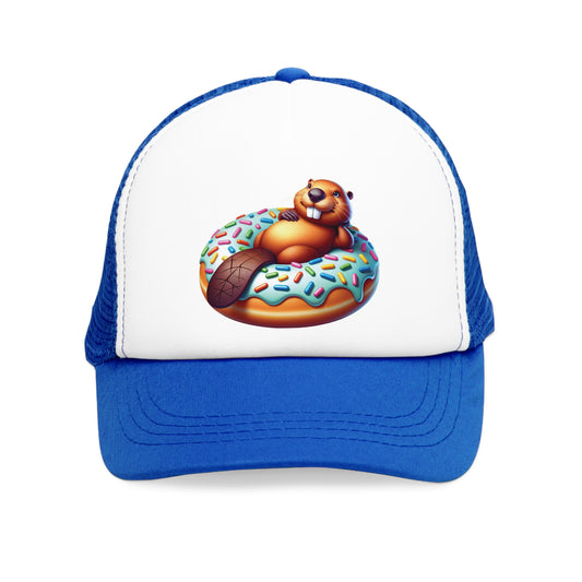 Mesh Cap - Beaver Laying on a Donut