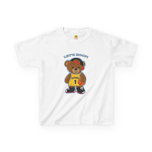 Kids Basketball Teddy Tee | Fun Graphic T-Shirt for Kids, Sportswear, Birthday Gifts, Active Play, Kids Apparel