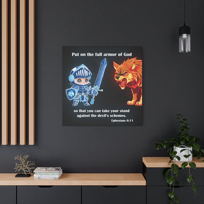 Knight and Wolf Canvas Art, Kid's Room Decor, Motivational Wall Art, Adventure Theme, Gamer Gift