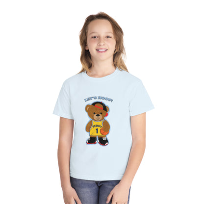 Youth Tee - Basketball Teddy Bear Design