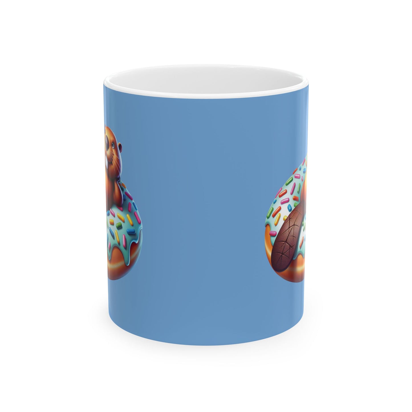 Cute Cartoon Bear Donut Ceramic Mug | Fun Gift for Animal Lovers