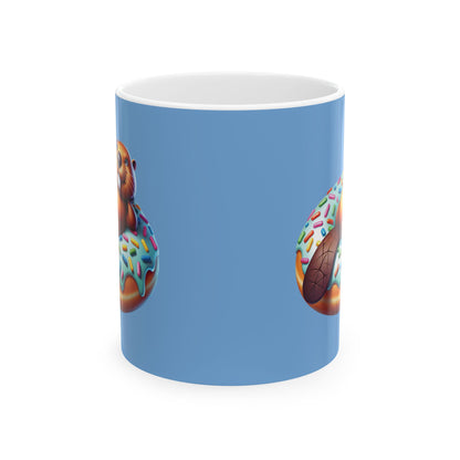 Cute Cartoon Bear Donut Ceramic Mug | Fun Gift for Animal Lovers