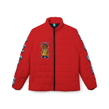 Cozy Bear Theme Women’s Puffer Jacket, Cute Winter Jacket, Fashion Outerwear, Sports Jacket, Gift for Her