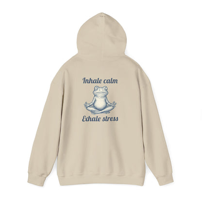 Zen Frog Hoodie - Relax and Unwind, Meditation Sweatshirt, Gift for Yoga Lovers, Stress Relief Apparel