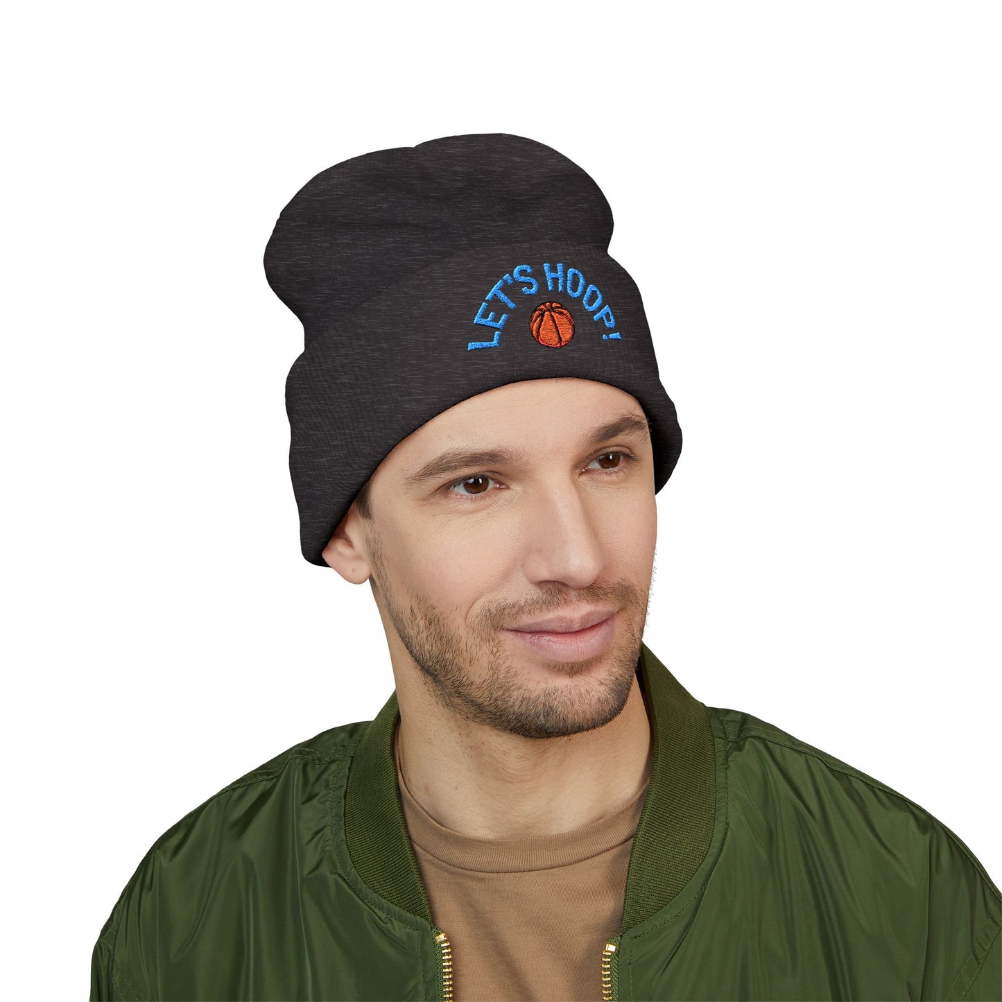 Basketball Cuffed Beanie, Playful Winter Hat, Sports Enthusiast Gift, Cozy Beanie for Players, Holiday Accessory