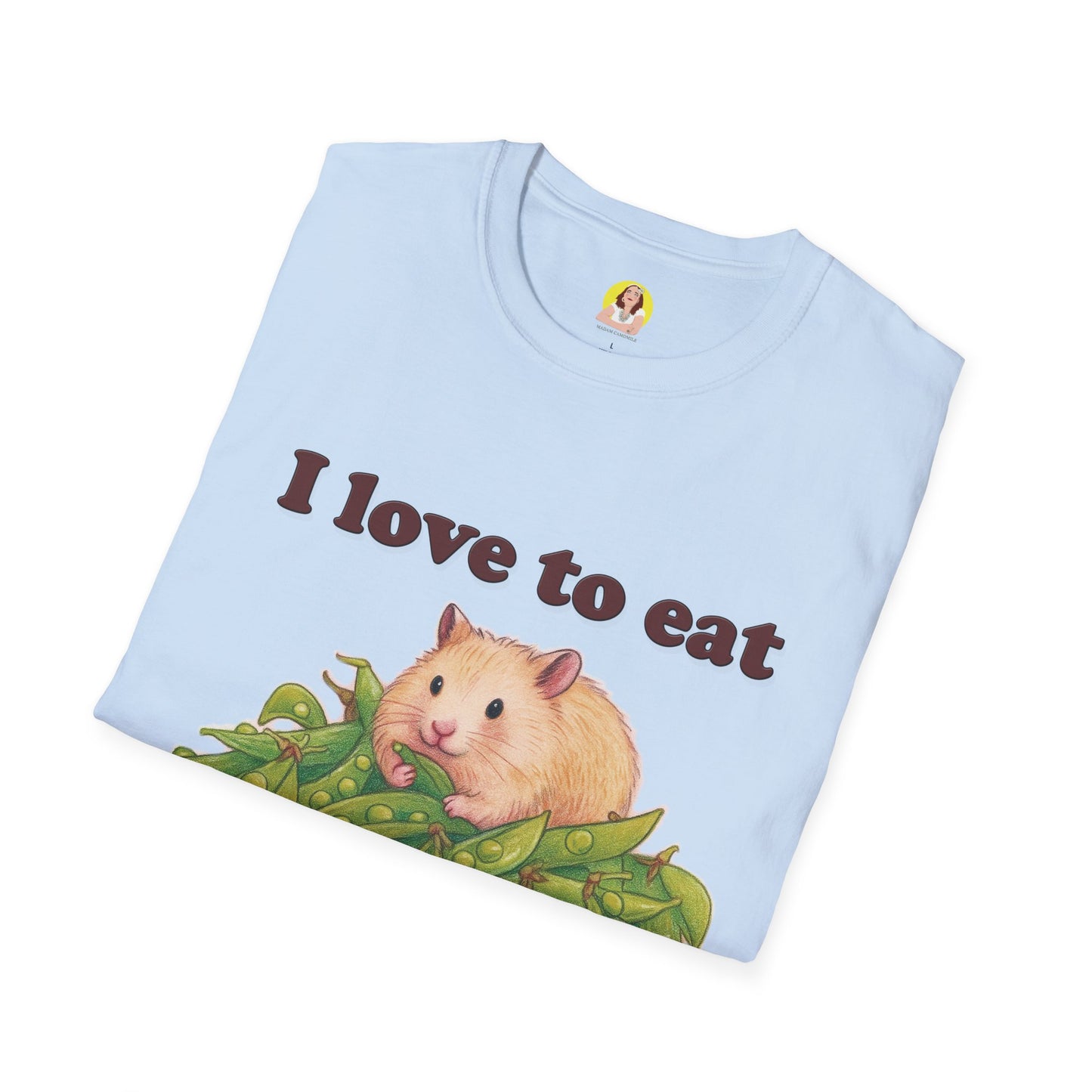 Cute Animal Lover T-Shirt, I Love to Eat Design, Nature Tee, Gifts for Animal Lovers, Casual Wear, Fun Gift, Eco-Friendly Fashion, Hebrew T-Shirt