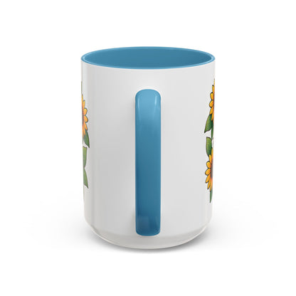 Cute Cat Floral Accent Coffee Mug - Kitty Lover Gift, Tea Cup, Home Decor, Anime Inspired, Coffee Lover Gift