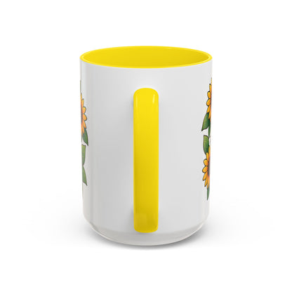 Cute Cat Floral Accent Coffee Mug - Kitty Lover Gift, Tea Cup, Home Decor, Anime Inspired, Coffee Lover Gift