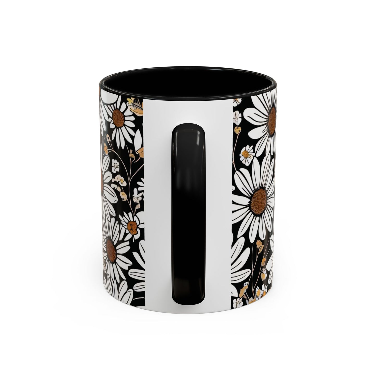 Floral Accent Coffee Mug, Daisy Design Mug for Home, Gift for Plant Lovers, Cute Coffee Cup, Spring Inspired Kitchenware