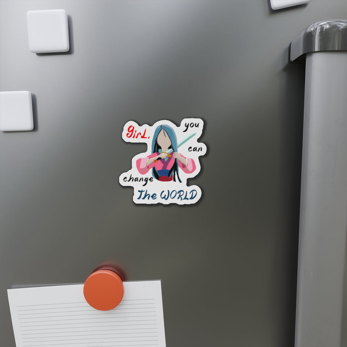 Empowering Girl Power Die-Cut Magnets | Inspirational Decor, Gift for Students, Motivational Sticker, Cute Office Decor