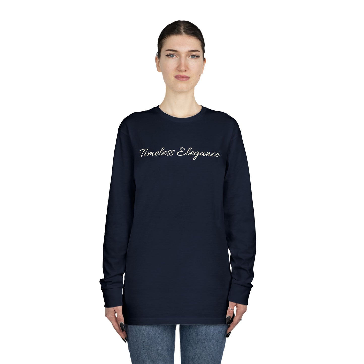 Timeless Elegance Long Sleeve Crewneck Tee | Cozy Casual Wear, Fall Fashion, Gift for Her, Everyday Comfort, Layering Essential