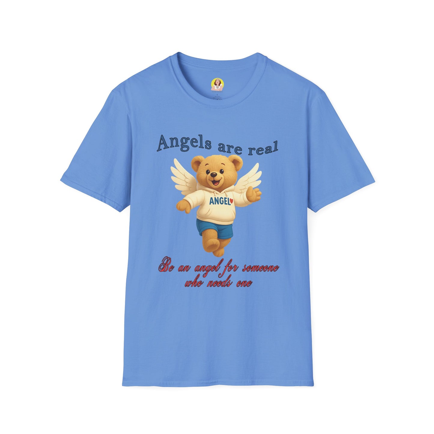 Angel Themed Unisex Softstyle T-Shirt, Cute Gift for Friends, Inspirational Tee, Birthday Gift, Comfort Wear