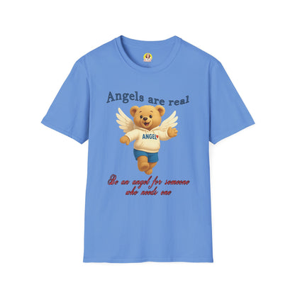 Angel Themed Unisex Softstyle T-Shirt, Cute Gift for Friends, Inspirational Tee, Birthday Gift, Comfort Wear