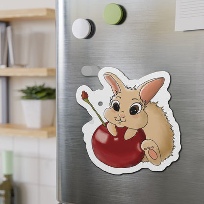 Cute Bunny Die-Cut Magnet - Whimsical Fridge Decor, Gift for Rabbit Lovers, Kitchen Decor, Fun Home Accessories, Birthday Gifts