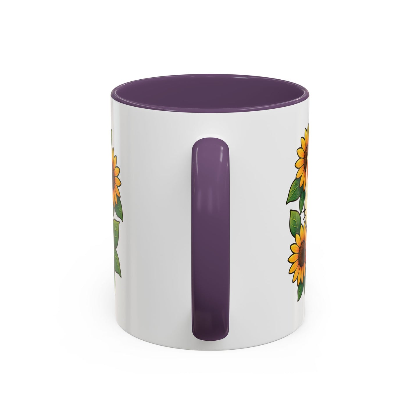 Cute Cat Floral Accent Coffee Mug - Kitty Lover Gift, Tea Cup, Home Decor, Anime Inspired, Coffee Lover Gift