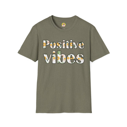 Positive Vibes Unisex T-Shirt, Floral Graphic Tee, Gift for Friends, Summer Outfit, Positive Affirmation Wear