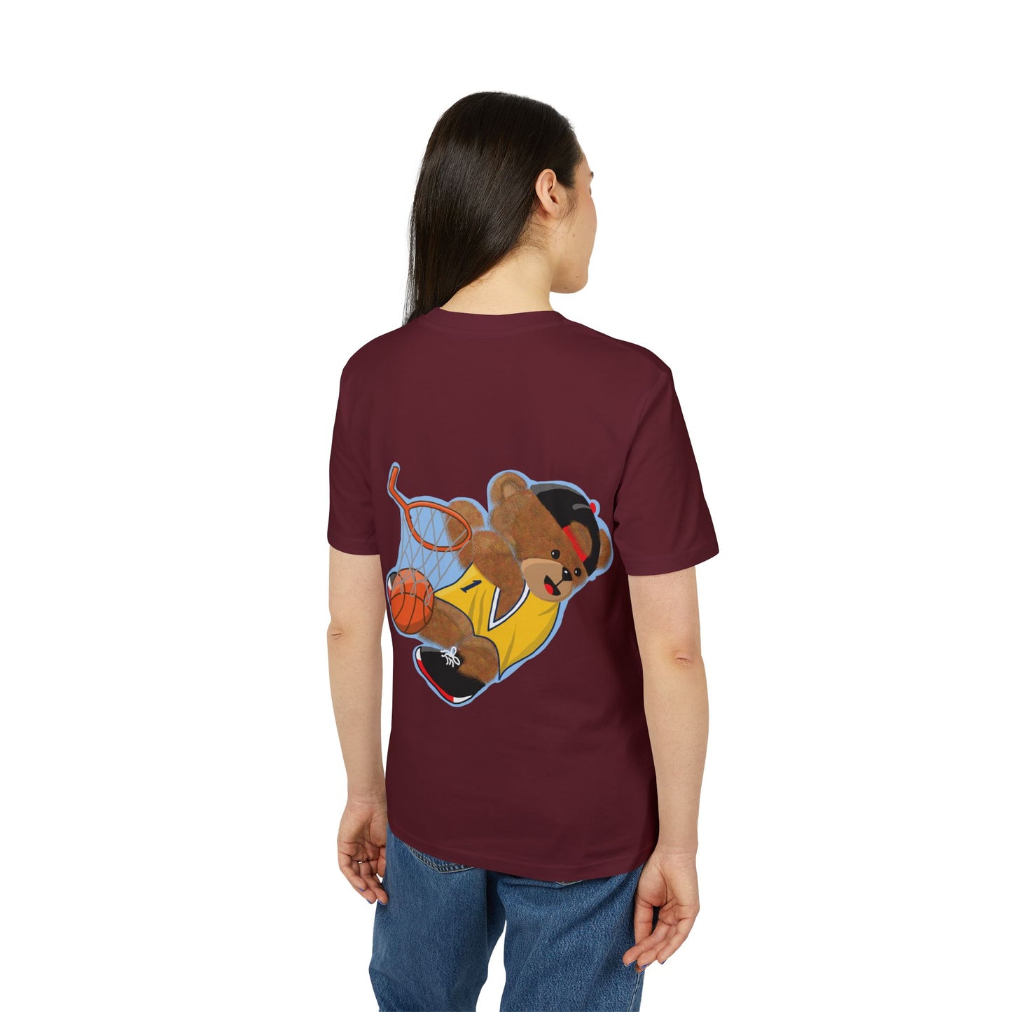Unisex Basketball Bear Graphic T-shirt, Fun Sports Tee, Perfect for Kids & Teens, Gift for Sports Lovers, Cute Casual Wear