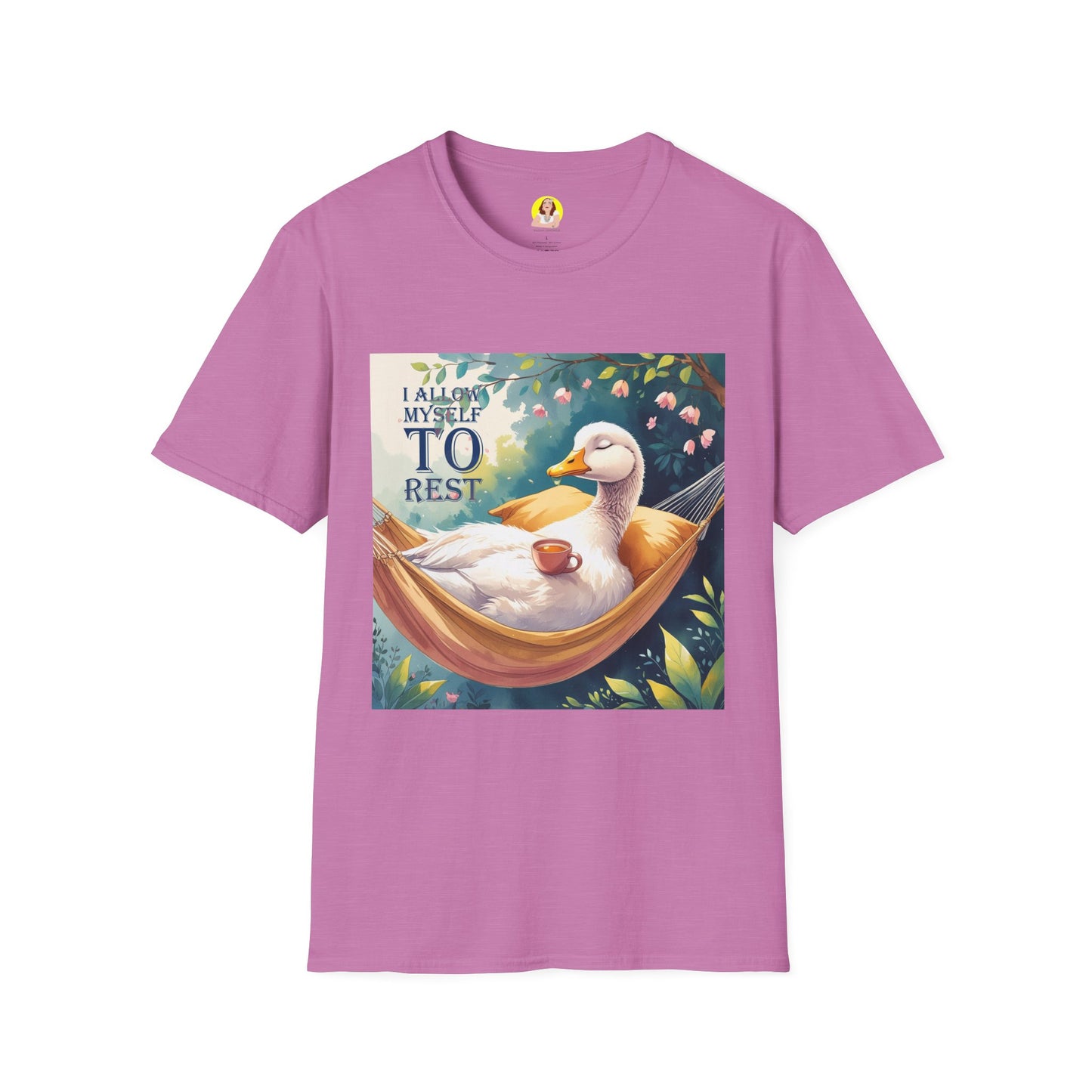 Relaxing Duck Unisex T-Shirt, Nature Lover Tee, Cozy Gift for Friends, Mother's Day Present, Unique Rest Quote Tee, Fall Apparel