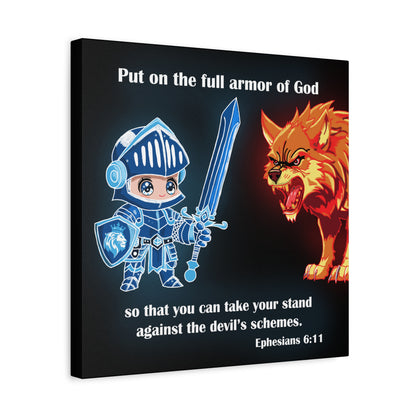 Knight and Wolf Canvas Art, Kid's Room Decor, Motivational Wall Art, Adventure Theme, Gamer Gift