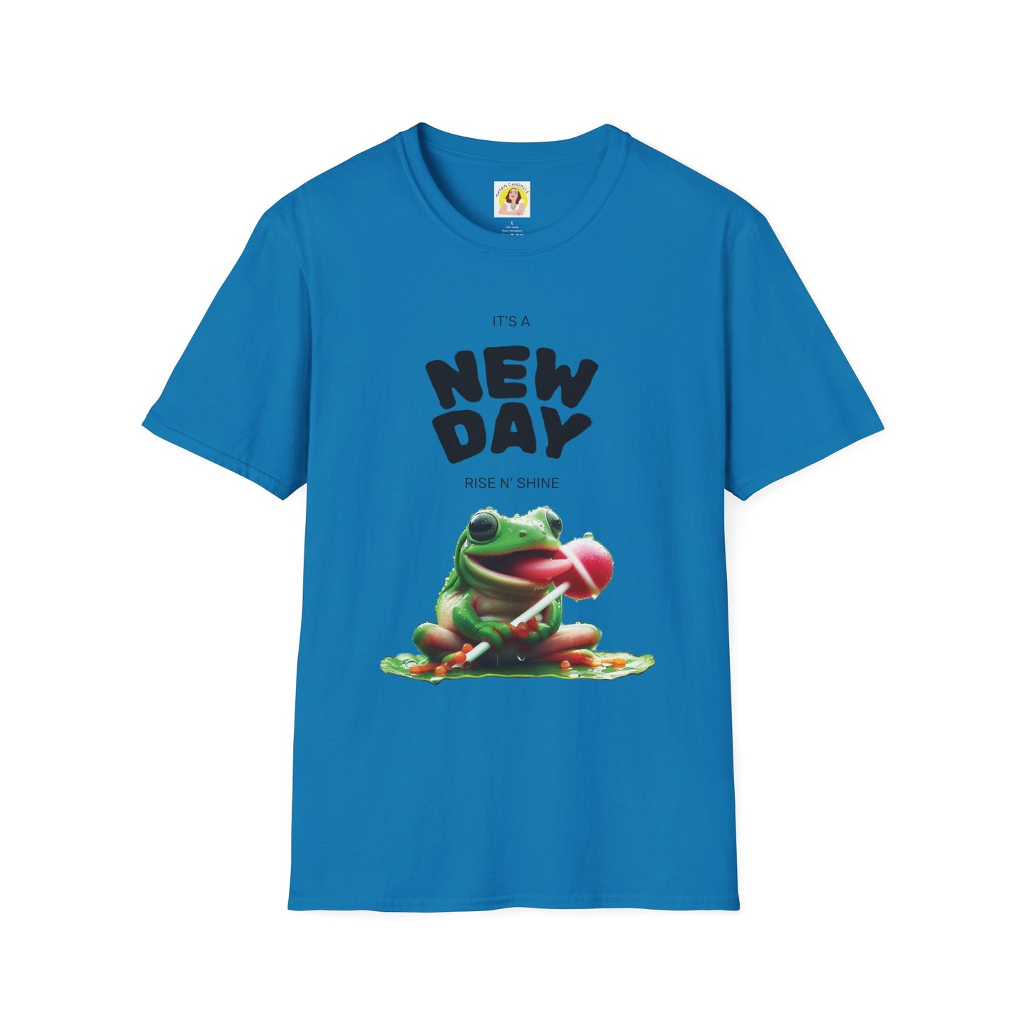 Unisex Frog Graphic T-Shirt - 'It's a New Day, Rise N' Shine'