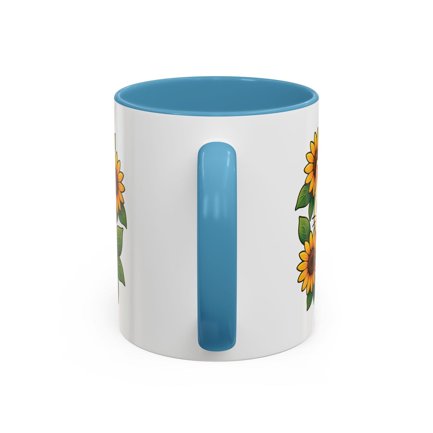 Cute Cat Floral Accent Coffee Mug - Kitty Lover Gift, Tea Cup, Home Decor, Anime Inspired, Coffee Lover Gift
