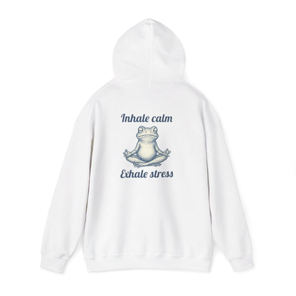 Zen Frog Hoodie - Relax and Unwind, Meditation Sweatshirt, Gift for Yoga Lovers, Stress Relief Apparel