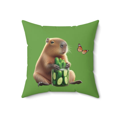 Cute Capybara Cucumber Square Pillow – Cozy Home Decor