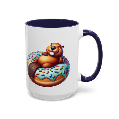 Cute Beaver Donut Coffee Mug - Fun Gift for Animal Lovers
