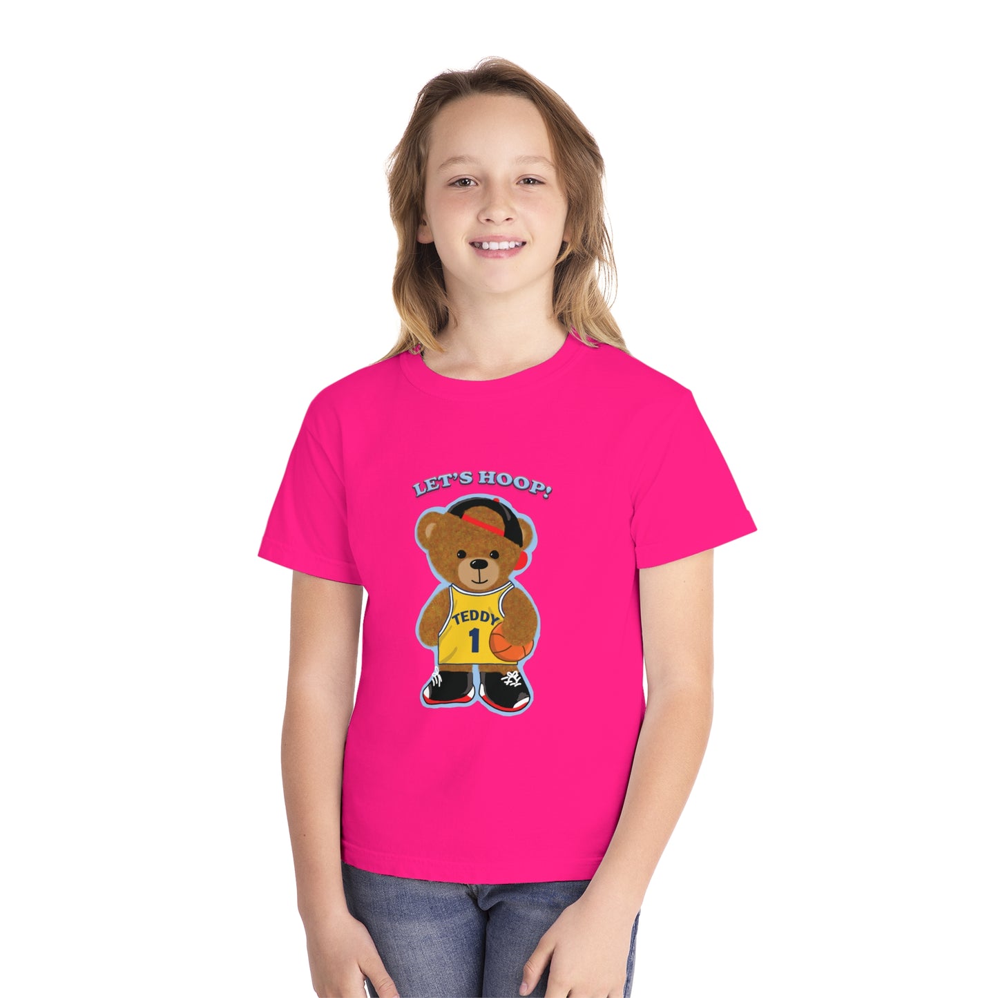 Youth Tee - Basketball Teddy Bear Design