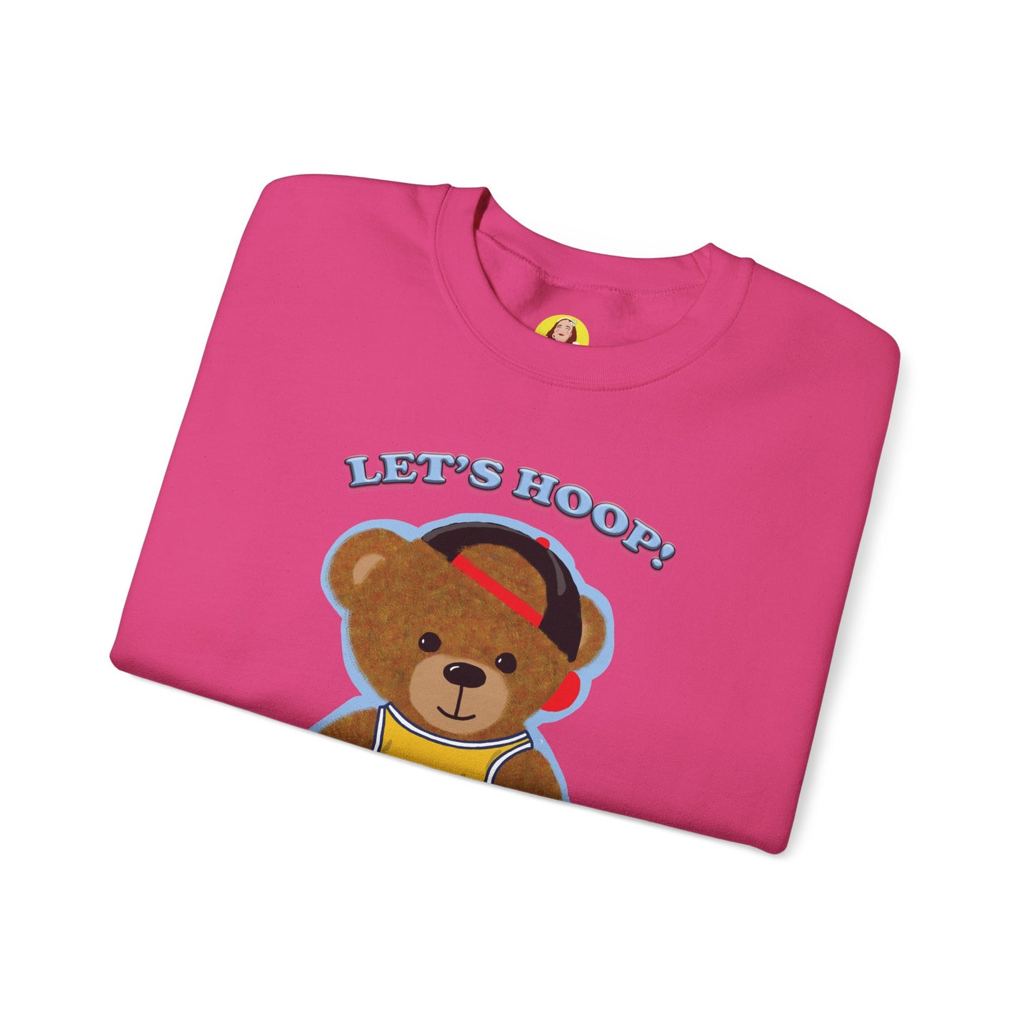 Basketball Teddy Bear Sweatshirt, Cute Athleisure, Kid's Fashion, Sports Gift, Cozy Unisex Crewneck